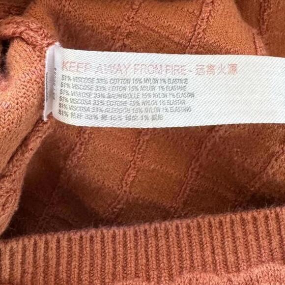 Free People Short and Sweet Mini Sweater Dress Orange SMALL - Picture 8 of 9